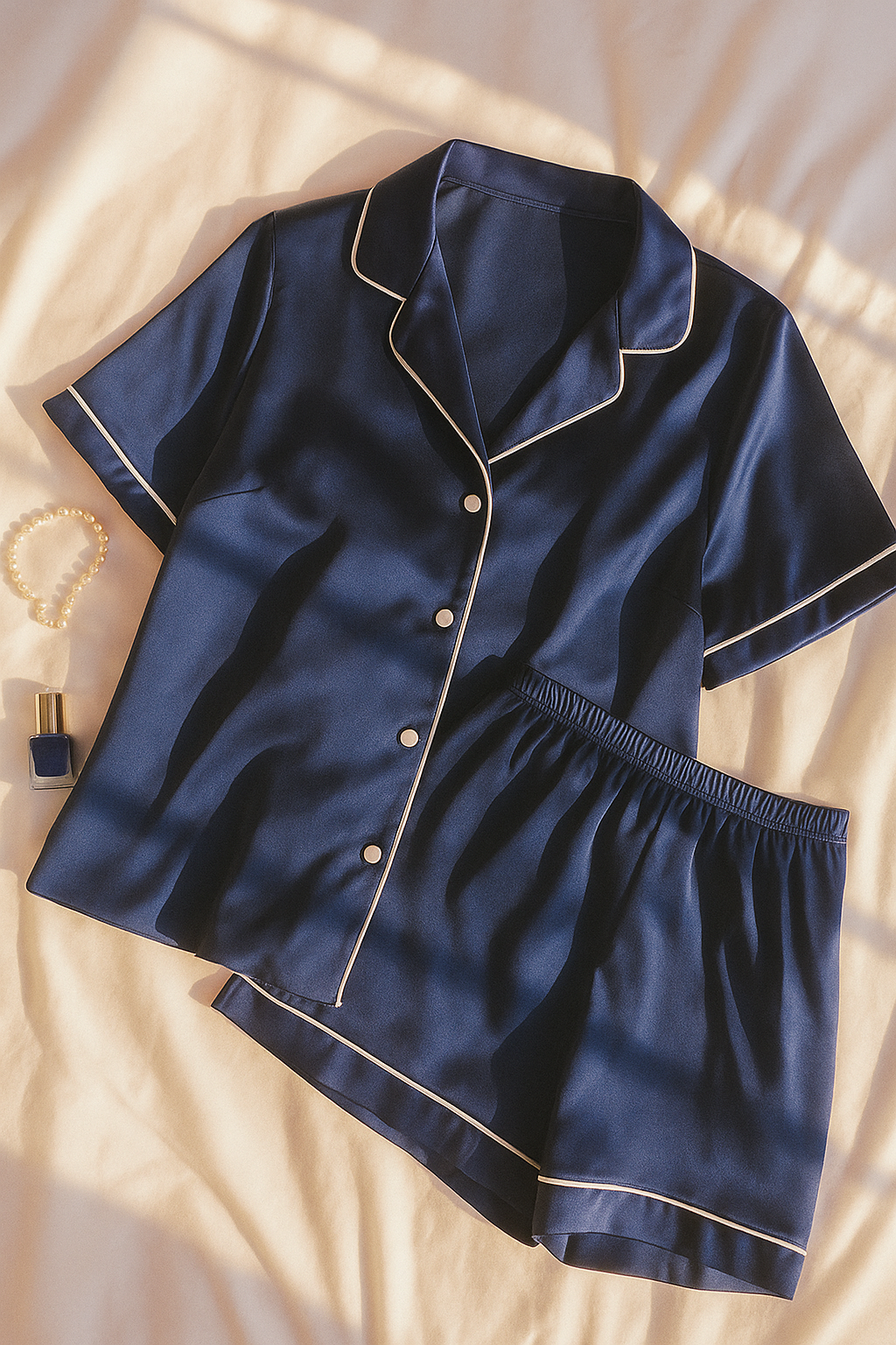 Şortlu Saten Pijama Takımı 771