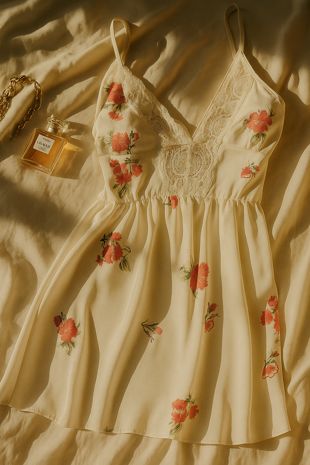 Saten Desenli Gecelik 917